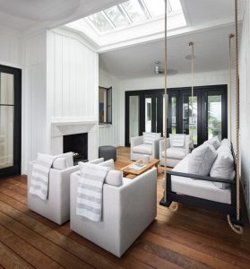 picture of a white indoor porch