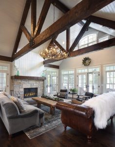 picture of a living room with a fireplace