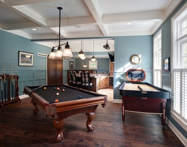 picture of a game room with a pool table