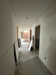 hallway with construction process