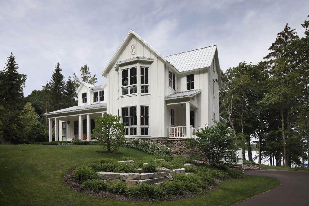 Pebbly Beach custom wisconsin lake home exterior