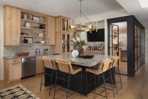 custom wine cellar and gathering area